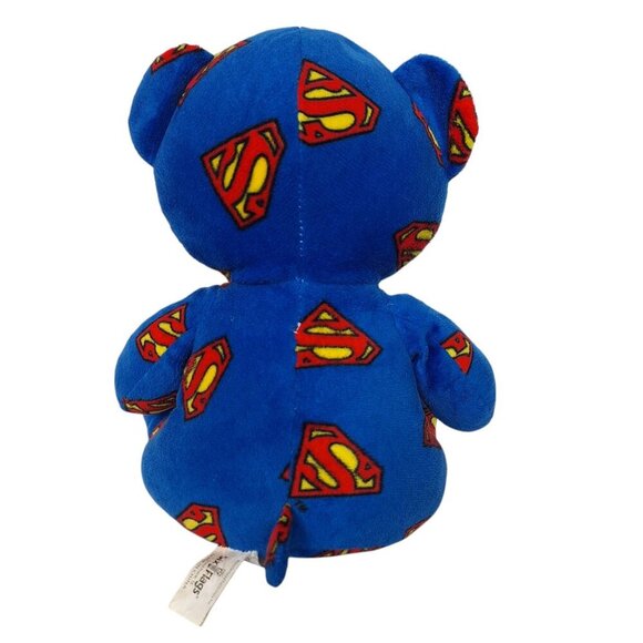 Six Flags Superman Plush Bear Blue DC Comics Stuffed Hero Collectible Toy 10.5" - Picture 3 of 7
